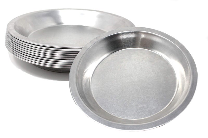 chicago metallic Pie Plate Aluminum Metal 8 Inch Pan - Set of 10 - Image 1